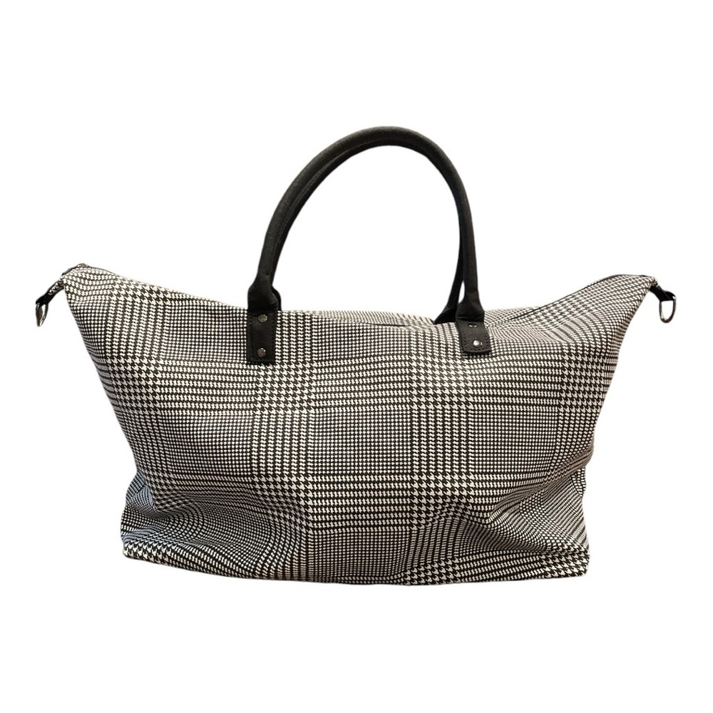 Lulu Dharma Weekender Bag Black/White Houndstooth Plaid B 18